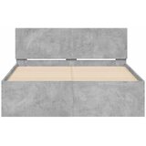  Okvir za krevet s uzglavljem i LED siva boja betona 120x200 cm | shoptok.hr