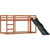 vidaXL Pograd s toboganom in zavesami bel in črn 90x200 cm | Shoptok.si