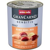  Varčno pakiranje animonda GranCarno Adult Sensitive 24 x 800 g - Čisti piščanec in riž | shoptok.hr