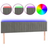 Maison Chic led posteljno vzglavje - vzglavna omarica - nočna omarica svetlo sivo 180x5x78/88 cm žamet, (21708676) Cene