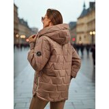 Resti Women's Quilted Jacket with Hood and Cuffs on Sleeves Stone Hollow | Shoptok.si