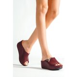 Capone Outfitters Anatomical Soft Comfortable Sole Wedge Heeled Mother Slippers | Shoptok.si
