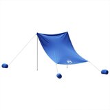 vidaXL Nadstrešek za plažo s sidrišči iz peska modra 214x236 cm | Shoptok.si