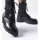 Gemre Emanuele black sock boots with rhinestones | Shoptok.si