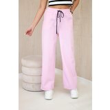 Kesi Włoski Punto pants with wide legs light pink Cijene