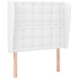 The Living Store vzglavje z ušesi belo 83x23x118/128 cm umetno usnje - vzglavje, (21418509) | Shoptok.si