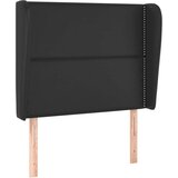  Uzglavlje s ušima crno 103x23x118/128 cm od umjetne kože | shoptok.hr