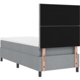 vidaXL Box Spring postelja z vzmetnico in LED lučko Siva 90x200 cm Tkanina Cene