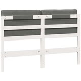  Tapecirani uzglavlje s uzglavljem Bijela i svijetlo siva 160 cm | shoptok.hr