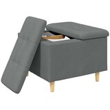  Shranjevalna tabureta Temno siva 60 x 60 x 45 cm blago, (5000208384) | Shoptok.si