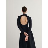 Reserved obleka iz kombinacije materialov - mornarsko modra | Shoptok.si