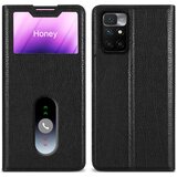  CATER Združljiv z Xiaomi v kometu Black - zaščitni pokrov z magnetnim zapiranjem, stoječo funkcijo in 2 gledanjem oken, (20694425) | Shoptok.si