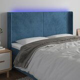 vidaXL LED uzglavlje tamnoplavo 183 x 16 x 118/128 cm od tkanine | shoptok.hr