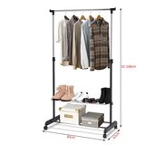  Podesivo stalak za odjeću s kotačićima - crno | shoptok.hr