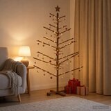  Drveno božićno drvce 150 cm Bambus i masivna borovina - 150 cm Tamno smeđa | shoptok.hr
