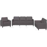  3-dijelni set sofa s jastucima sivi od umjetne kože | shoptok.hr