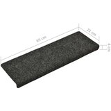  Otirači za stepenice 15 kom prošiveni 65x21x4 cm sivi | shoptok.hr