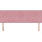  LED Uzheadboard s Dijamantskim Blokovima Ružičasti 160 cm Velvet | shoptok.hr