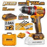 Ingco CIDLI20768E 76Nm 20V, akumulatorska udarna bušilica, 2 x 2.0Ah baterija + punjač Cene