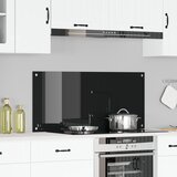 vidaXL Kuhinjska backsplash Črna Steklo 110 x 50 cm Trajno | Shoptok.si