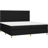  S oprugama i madracem crni 200x200 cm od tkanine | shoptok.hr