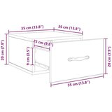  Noćni ormar Zidne Crni hrast 35 x 35 x 20 cm Konstruirano drvo | shoptok.hr