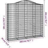  Lučne gabionske košare 5 kom 200x30x180/200cm pocinčano željezo | shoptok.hr
