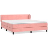  Box spring postelja z vzmetnico roza 160x200 cm žamet, (20791891) | Shoptok.si