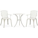  3-dijelni bistro set od lijevanog aluminija bijeli Cijene