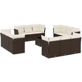 vidaXL 13-dijelni set vrtnih sofa s jastucima smeđi od poliratana | shoptok.hr