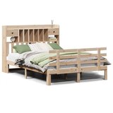 Krevet s regalom za knjige bez madraca 140x190 cm od borovine | shoptok.hr