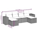 vidaXL 6-dijelni set vrtnih sofa od poliratana s jastucima smeđi | shoptok.hr