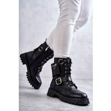 Kesi Leather Boots On Flat Heels Black Marlis Cene