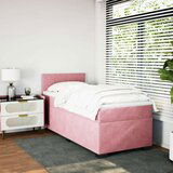 Box spring krevet s madracem ružičasti 90x200 cm baršunasti | shoptok.hr