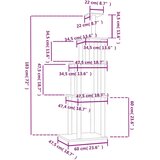  Mačje drevo s praskalniki iz sisala temno sivo 183 cm, (20797035) | Shoptok.si