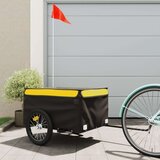 vidaXL Kolesarska tovorna prikolica črna in rumena 45 kg železo | Shoptok.si