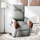 Maison Chic masažni naslanjač - Relax naslanjač s funkcijo vstajanja sivo blago, (22134924) | Shoptok.si