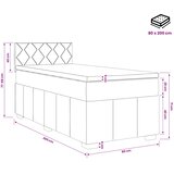  Boxspring krevet s madracem Krem 80 x 200 cm Tkanina | shoptok.hr