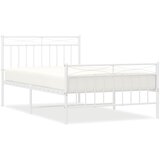  Metalni okvir kreveta uzglavlje i podnožje bijeli 100x200 cm | shoptok.hr