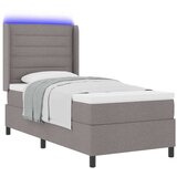  LED Box Spring Krevet Sivo-smeđa 100 x 200 cm tkanina | shoptok.hr