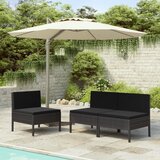 Maison Chic Vrtni stoli - Stol za vrt 3 kosi z blazinami poli ratan črne barve JS1502, (21877400) | Shoptok.si