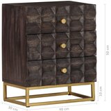  Noćni ormarić crni 40 x 30 x 50 cm od masivnog drva manga | shoptok.hr