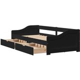  Dnevni krevet s 2 ladice bez madraca IRUN crni 90x200 cm | shoptok.hr