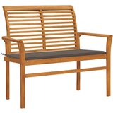 vidaXL vrtna klop s taupe blazino 112 cm trdna tikovina | Shoptok.si