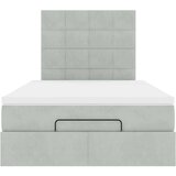 vidaXL okvir za krevet s madracima svjetlosivi 120x190 cm baršunasti | shoptok.hr