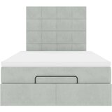 vidaXL Otomanski posteljni okvir z vzmetnicami siv 120x190cm žamet | Shoptok.si