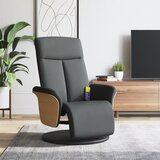 vidaXL masažni naslanjač s stolčkom za noge temno sivo blago | Shoptok.si