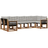 vidaXL Zunanja garnitura za sedenje 7 pcs Naravna in svetlo siva, (5000281281) | Shoptok.si