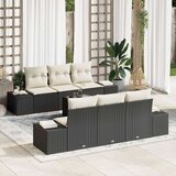  Vrtni kavč set Set 7 Črna in bela Ratan, Poliester, (22091088) | Shoptok.si