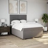  Krevet s oprugama i madracem smeđesivi 160x200 cm tkanina | shoptok.hr